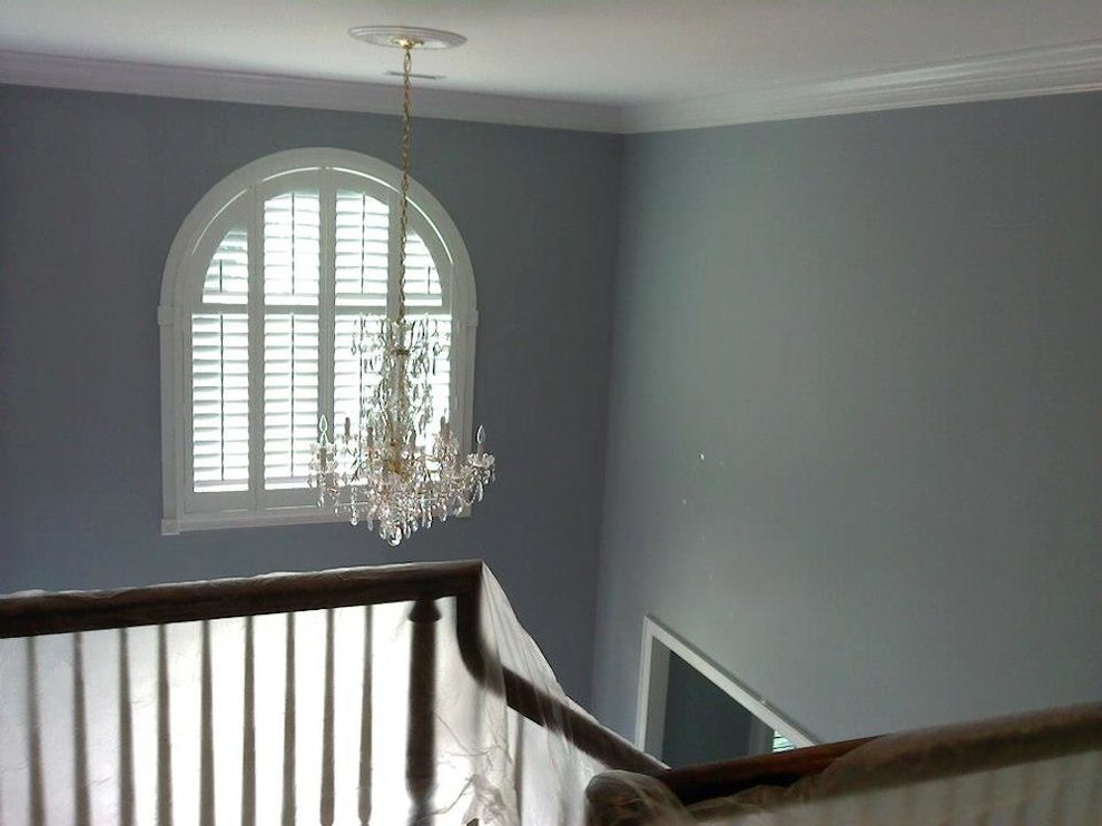 Staircase - mid-sized transitional staircase idea in Charlotte