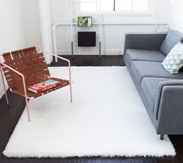 Well Woven Feather Liza Modern Solid Soft Plush White Area Rug Modern Solid Soft Plush White Area Rug