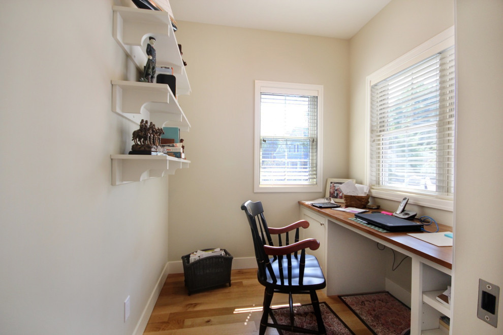 This is an example of a beach style home office in Grand Rapids.
