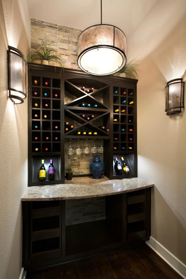 Design ideas for a contemporary wine cellar in Austin.
