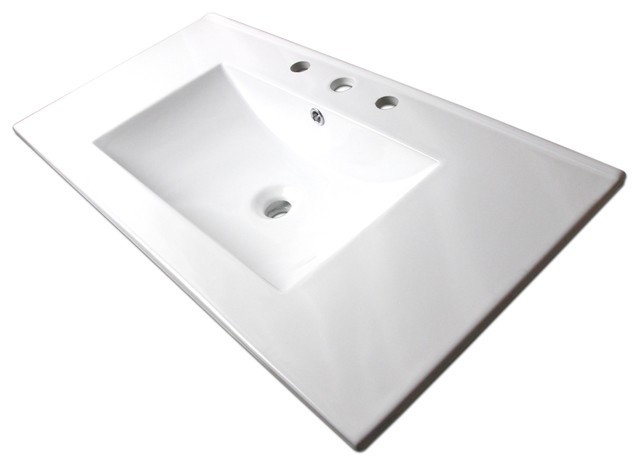 Rectangular Vitreous China Insert Sink with Overflow