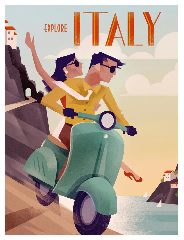 "Explore Italy" Digital Paper Print by Martin Wickstrom, 38"x50"
