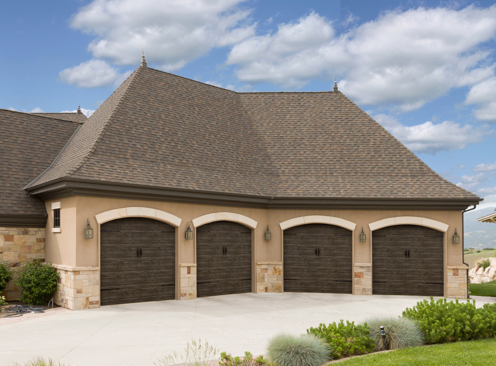 Photo of a large traditional attached four-car carport in Salt Lake City.