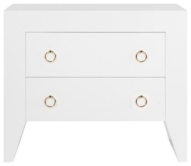 Worlds Away Easton White Lacquer Two Drawer Side Table Worlds Away Easton White Lacquer Two Drawer Side Table