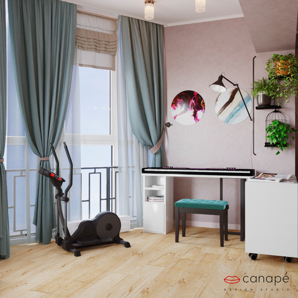 Спальня с яркими акцентами