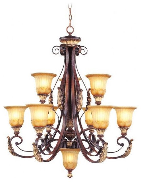 Picture of 10 Light Chandelier in Mediterranean Style - 33.25 Inches wide by 38 ...