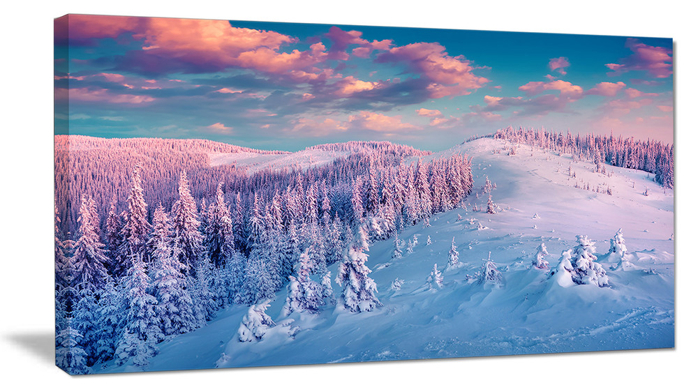 Fantastic Sunrise over the Carpathians, Landscape Canvas Art Print, 32 ...