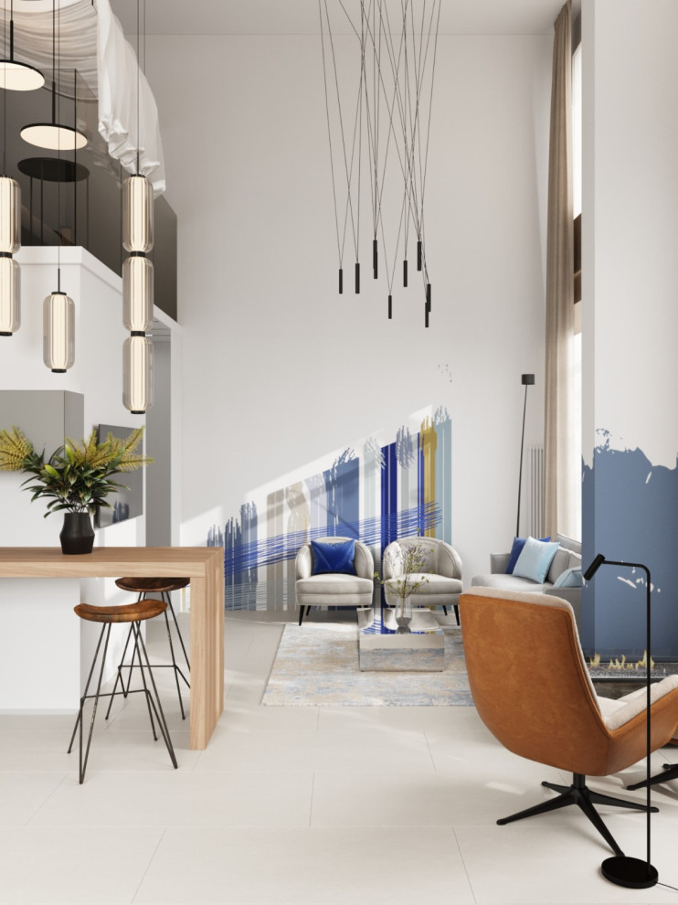 2-ух уровневая квартира в стиле минимализм