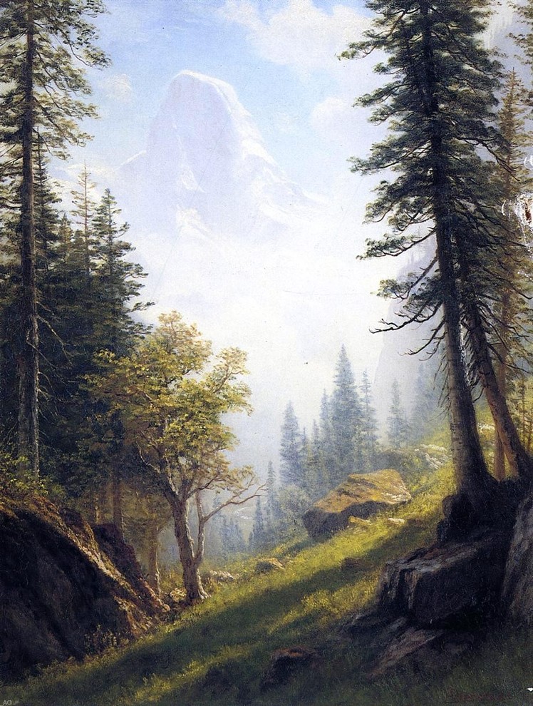Albert Bierstadt Among the Bernese Alps, 21"x28" Wall Decal Print