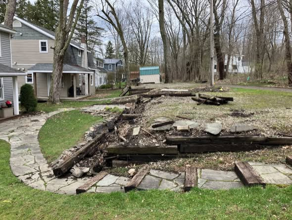 DeWittville Retaining wall & parking