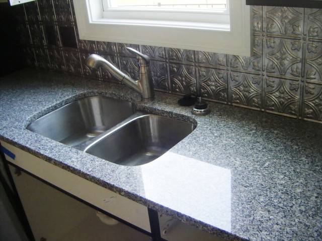 Oriental White Granite Used On White Cabinets Traditional