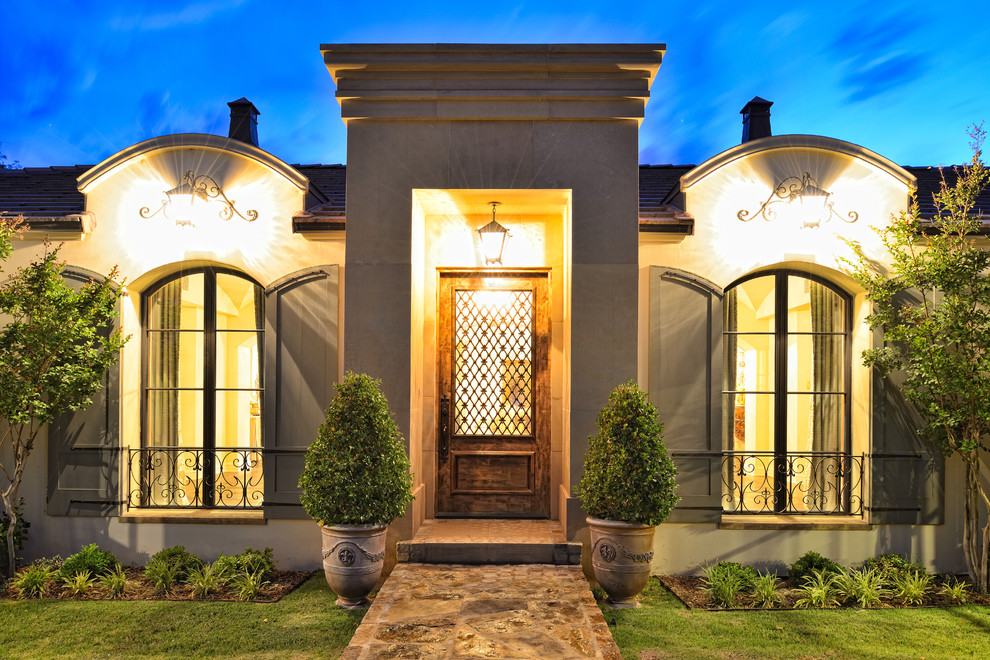 Inspiration for a traditional entryway in Austin with a single front door.