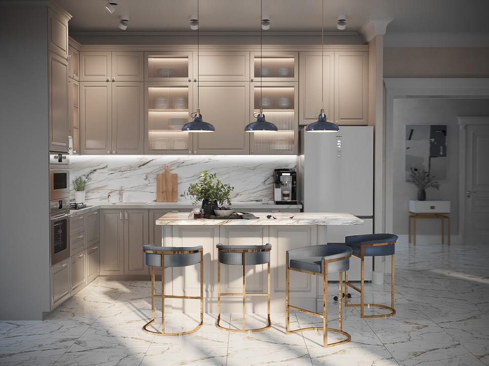 Кухня-столовая. Зона кухонного острова