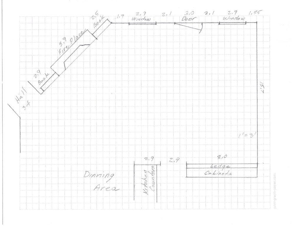 How to furnish this odd shaped living room which opens into the dining
