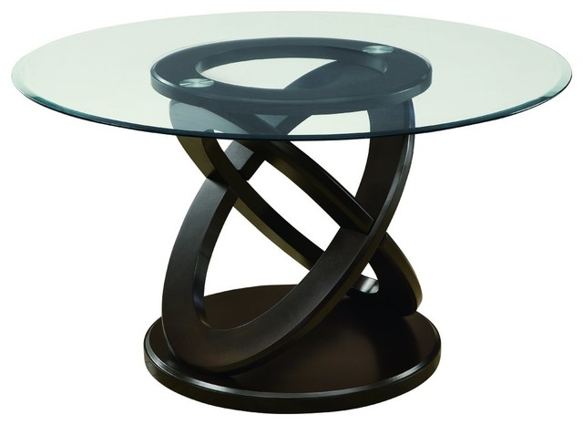 Dining Table - 48"Dia / Espresso With Tempered Glass
