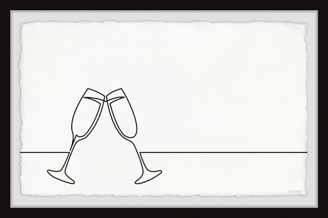 "Champagne Toast" Framed Painting Print, 45x30