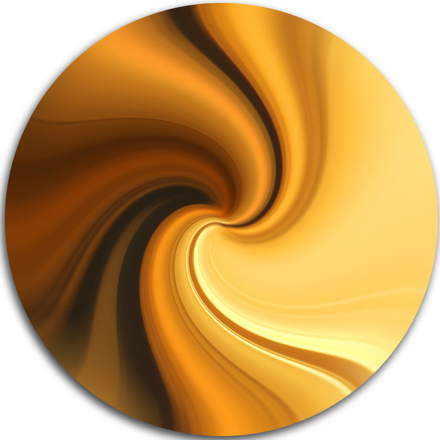 Brown Waves Curved Texture, Abstract Digital Art Round Wall Art