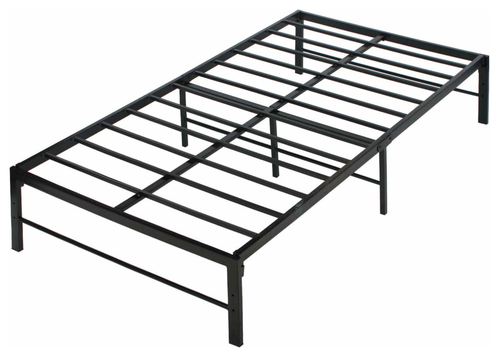 Better Home Products Lily Foldable Welded Black Metal Platform Bed