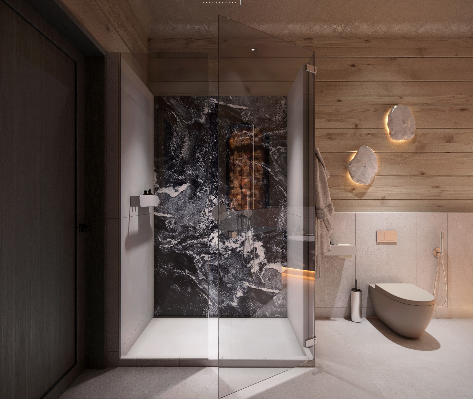 Интерьер подмосковного брусового дома компании Honka