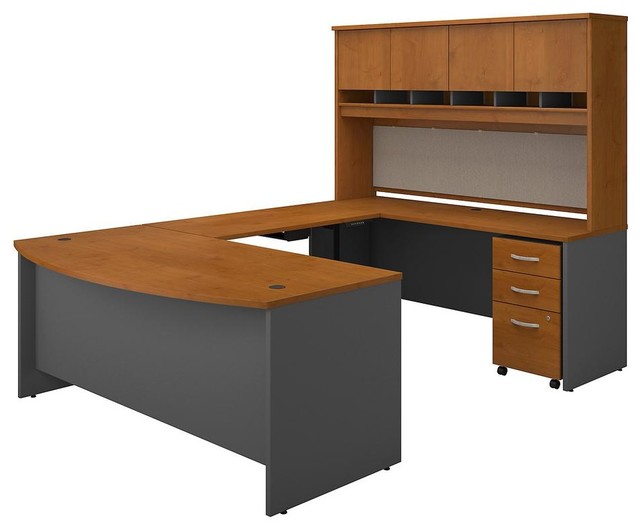 Series C 72 U Shaped Desk With Adjule Bridge Hutch And U Shaped Desk With Adjule Bridge