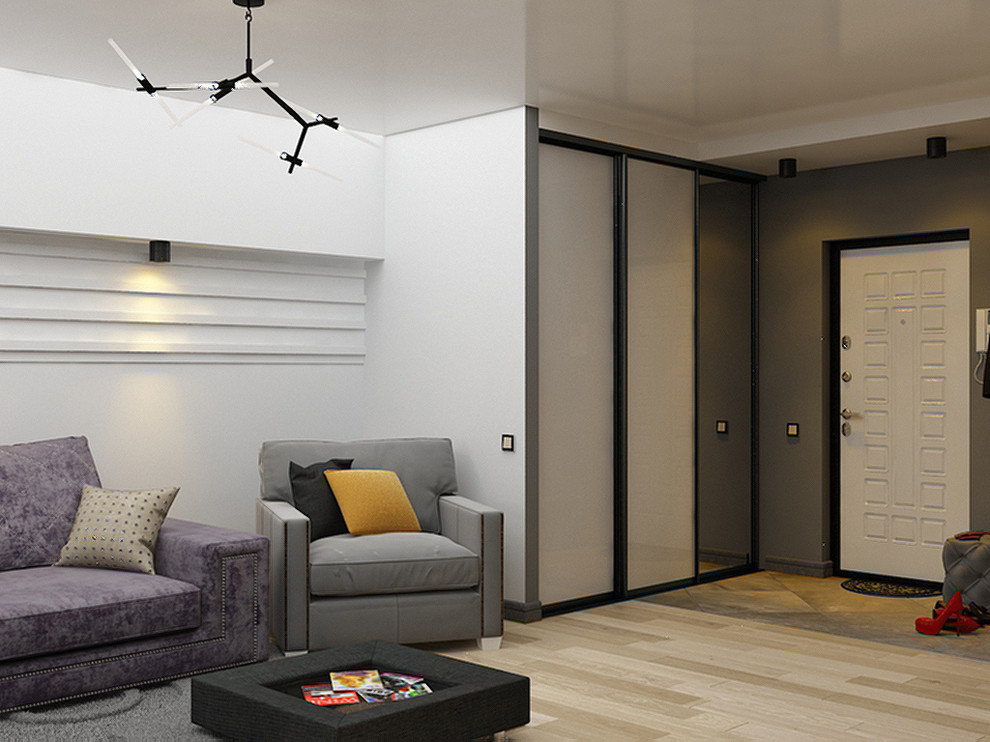 Дизайн-проект квартиры студии зона хранения (гардеробная)