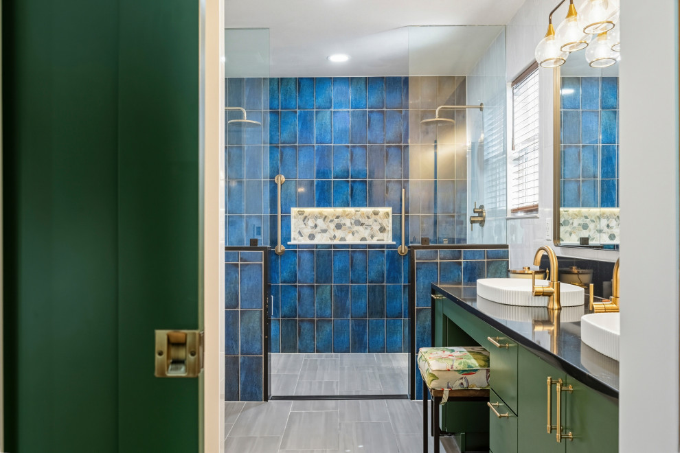 Emerald and Indigo Mosaic Bath