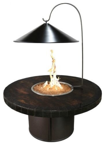 Round Black Cone Fire Pit Cover And Heat Reflector Contemporary