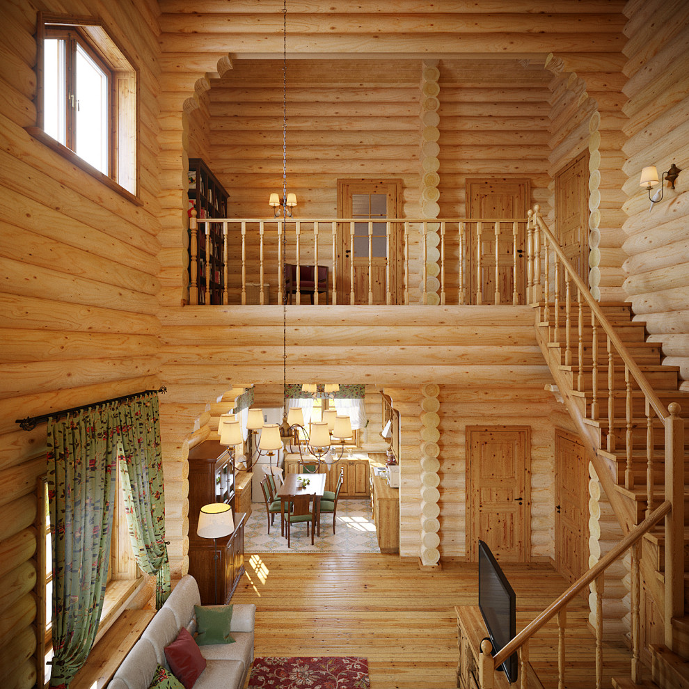 Дачный дом из оцилиндрованного бревна