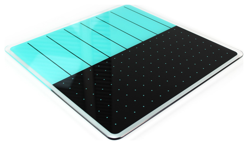 Floortex Viztex Plan & Grid Glass Dry Erase Board, 17\" X 23\", Glacier Violet & Black
