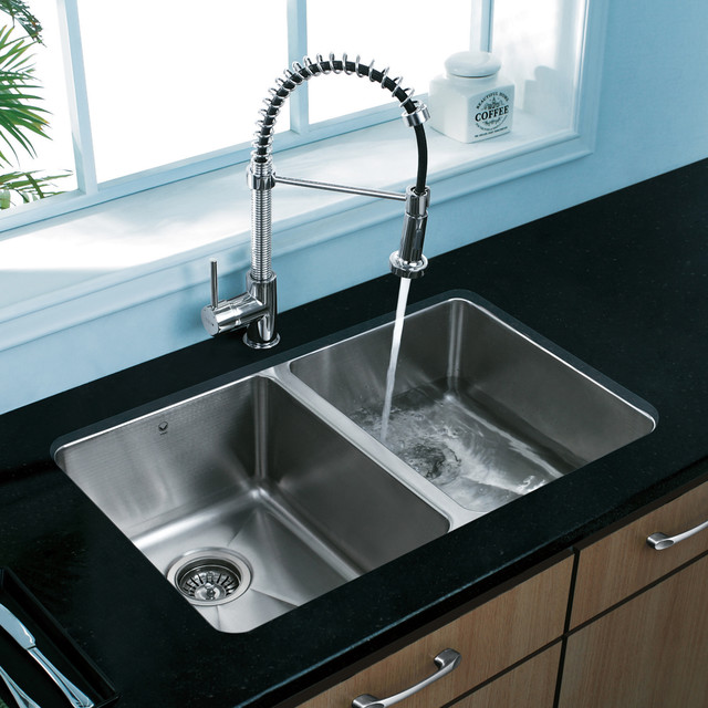 VIGO Premium Collection Double Kitchen Sink & Faucet VG14003