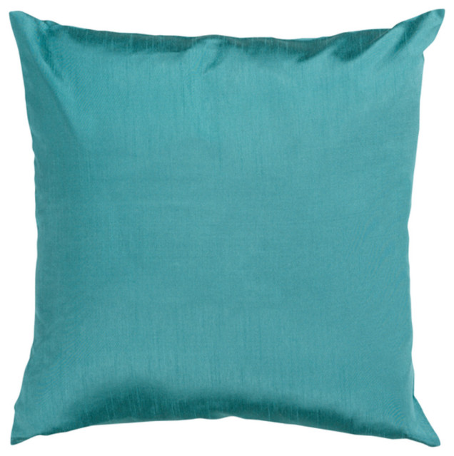 Border 18" x 18" Solid Teal Woven Poly Sofa Pillow Contemporary