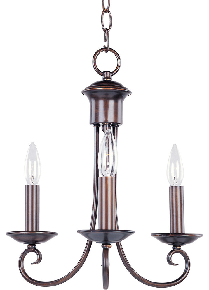 Maxim Lighting Loft - Three Light Chandelier, Oily Bronze Finish