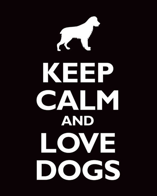 Keep Calm and Love Dogs, archival print (black)