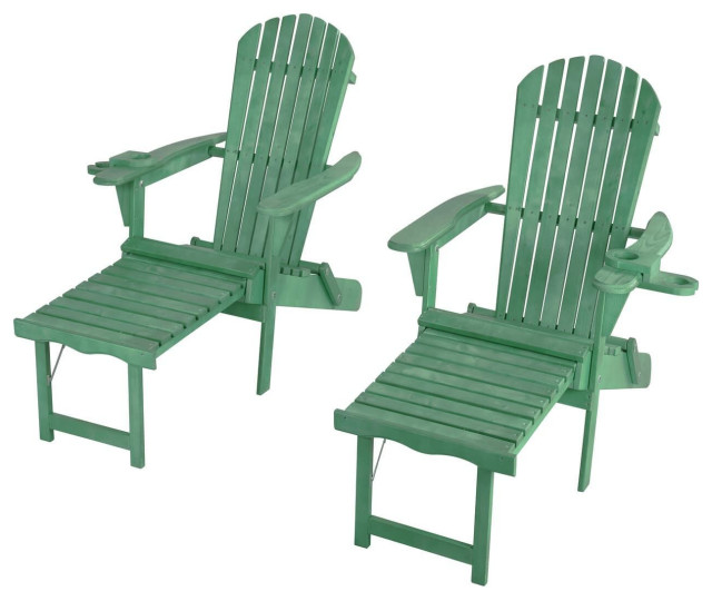 Oceanic Adirondack Chaise Foldable Chair, 2 Chairs Contemporary Adirondack Chairs by CTE