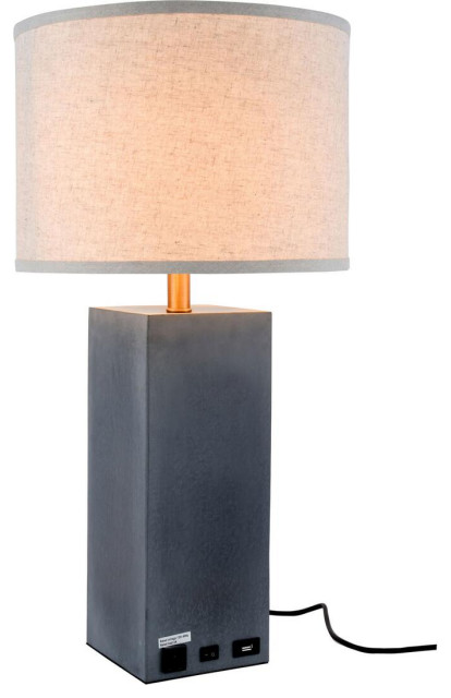 Brio Collection 1-Light Concrete Finish Table Lamp