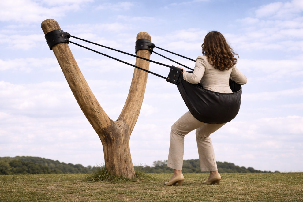 lady on a swing