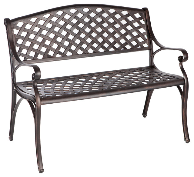 Antique Bronze Cast Aluminum Patio Bench Traditional Outdoor Benches By Ami Ventures Inc Houzz Antique Bronze Cast Aluminum Patio, Cast Aluminum Patio Bench