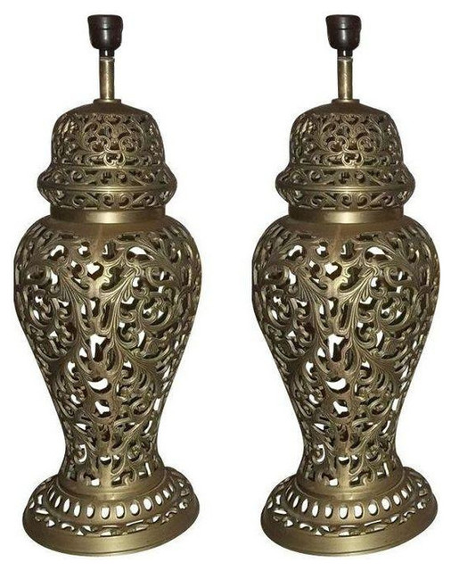 Vintage Pierced Brass Ginger Jar Lamps A Pair 450 Est Retail Vintage Pierced Brass Ginger Jar Lamps A Pair 450 Est Retail 275 On Cha