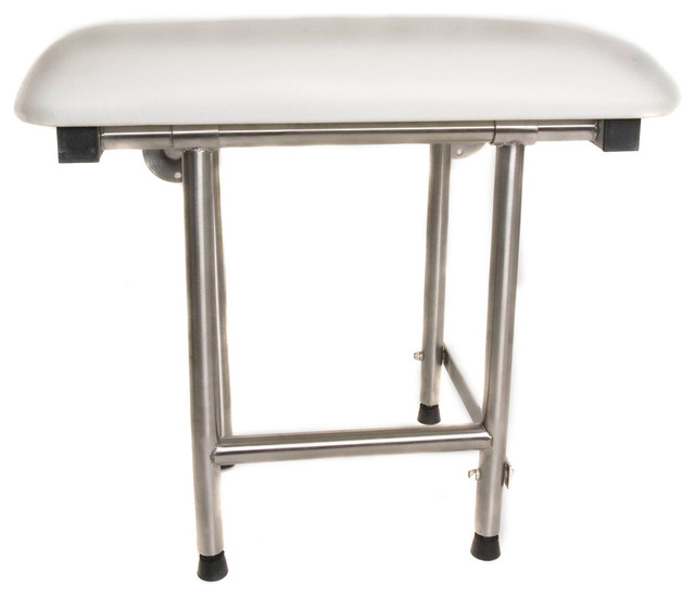 Rectangle Padded Folding Shower Seat With Swing Down Legs