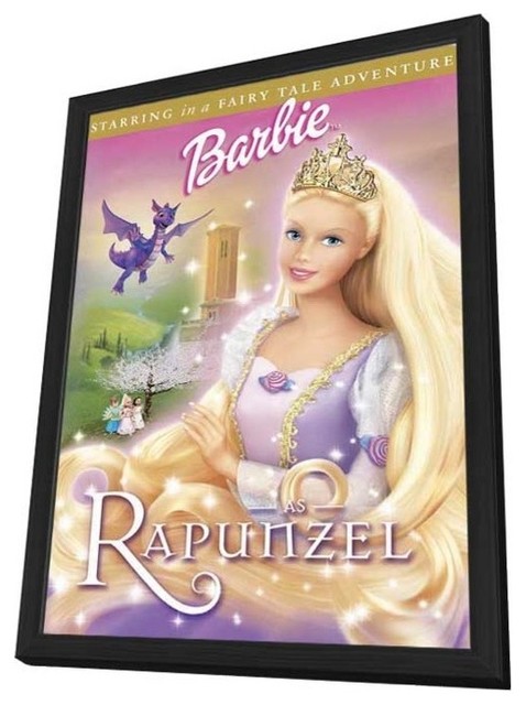 Barbie as Rapunzel 27 x 40 Movie Poster - Style A - in Deluxe Wood Frame