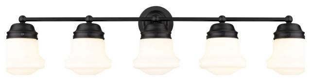 Vaughn 5-Light Bathroom Vanity Light In Matte Black, 40.750 ...