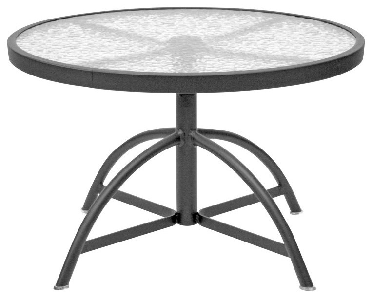 Homecrest Glass Top 30 in. Round Adjustable Height Patio Table - 17304-03