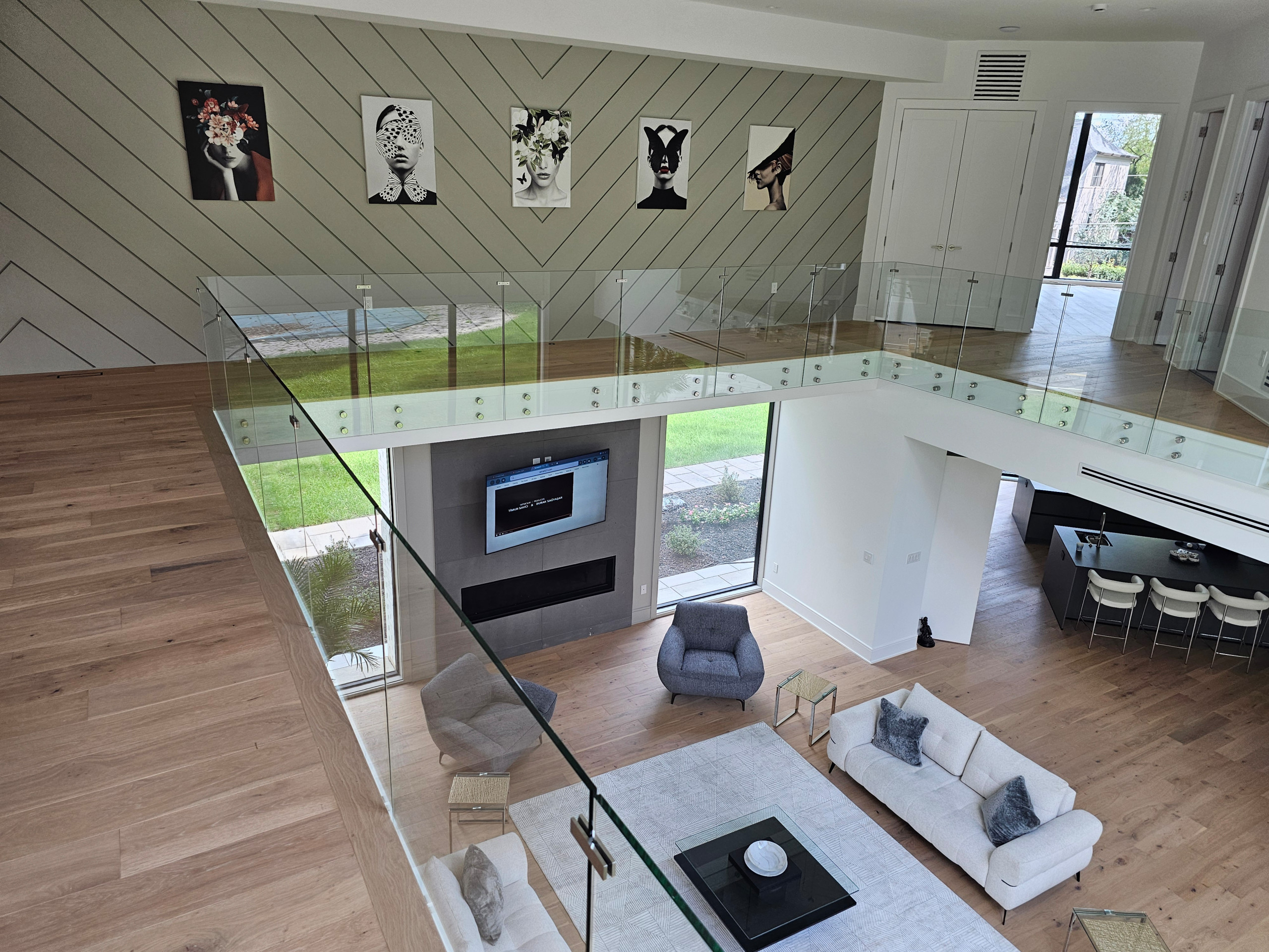 129_White Oak Slanted Riser Modern Stair, Mclean, VA 22102