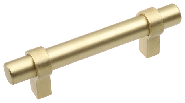 3" Screw Center Solid Steel Euro Bar Pulls, Set of 10, Satin Gold
