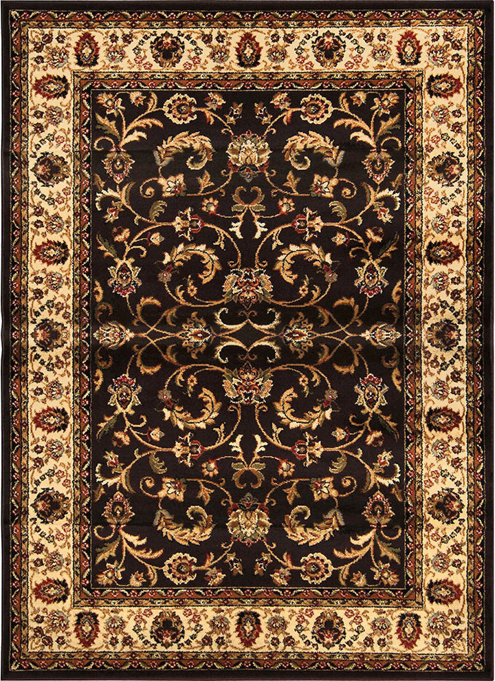 Home Dynamix Royalty Elati Runner Area Rug 1'9"x7'2", Border Brown