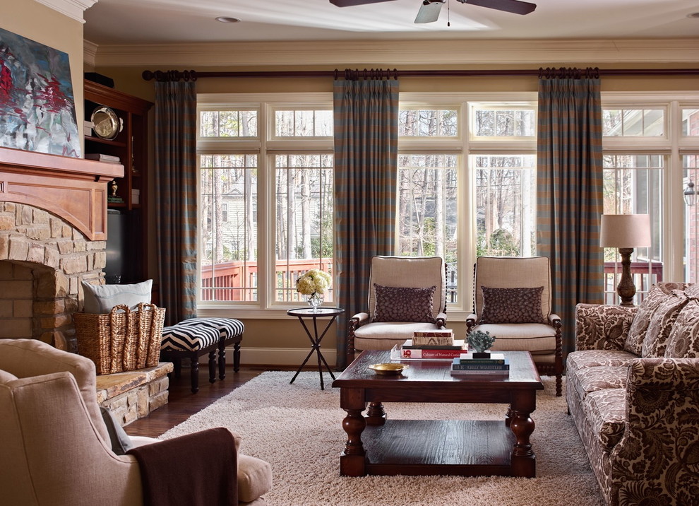 Traditional living room in Charlotte.