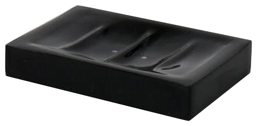 Home Bathroom Modren Soap Dishes Holder Sink Rectangle, Black