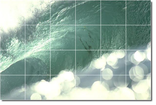 Waves Photo Backsplash Tile Mural 8, 36"x24"
