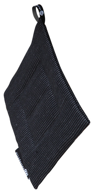 Linen Pot Holder, Black-Grey