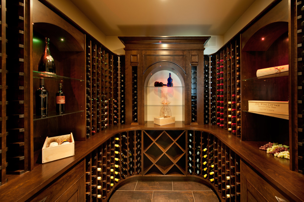 Design ideas for a traditional wine cellar in Vancouver.